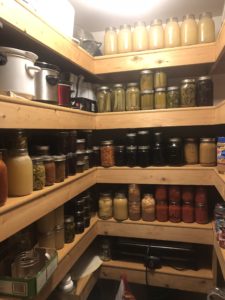 pantry with canned items
