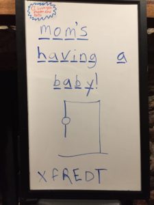 Hangman game to announce baby