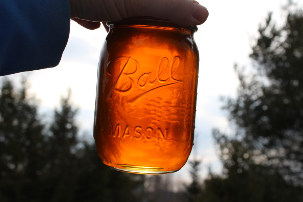 jar of pure maple syrup