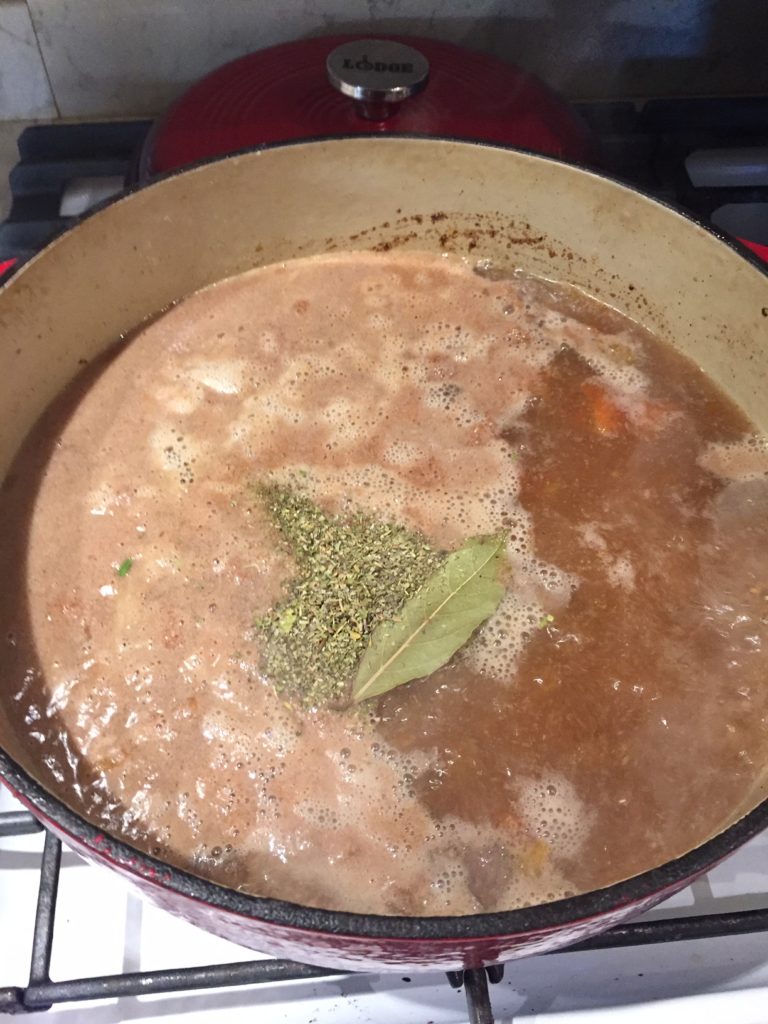 pot of heaty vension stew