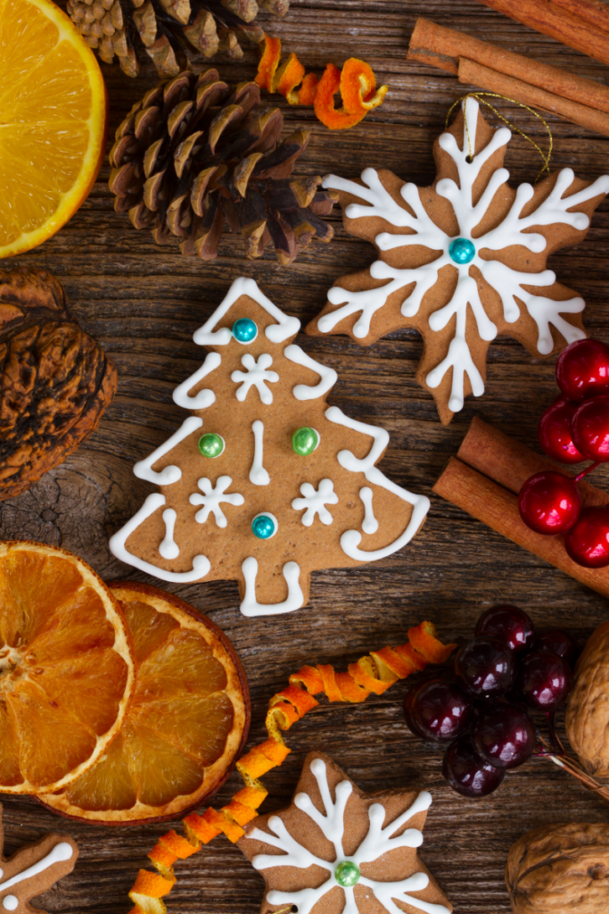 Old Fashioned Christmas decorations and Christmas Cookies