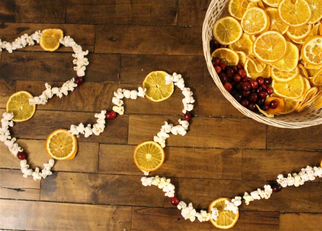 DIY Dried Orange and Faux Cranberry Garland