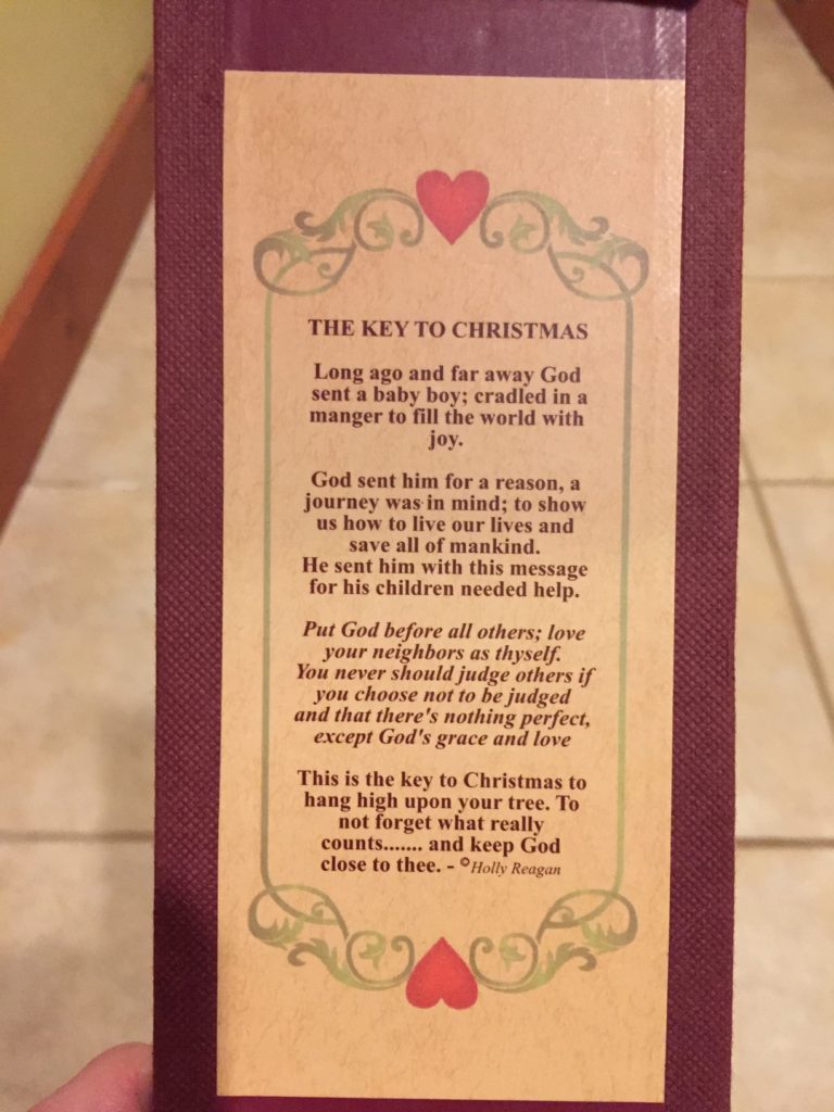 key to christmas box. We read this every Christmas