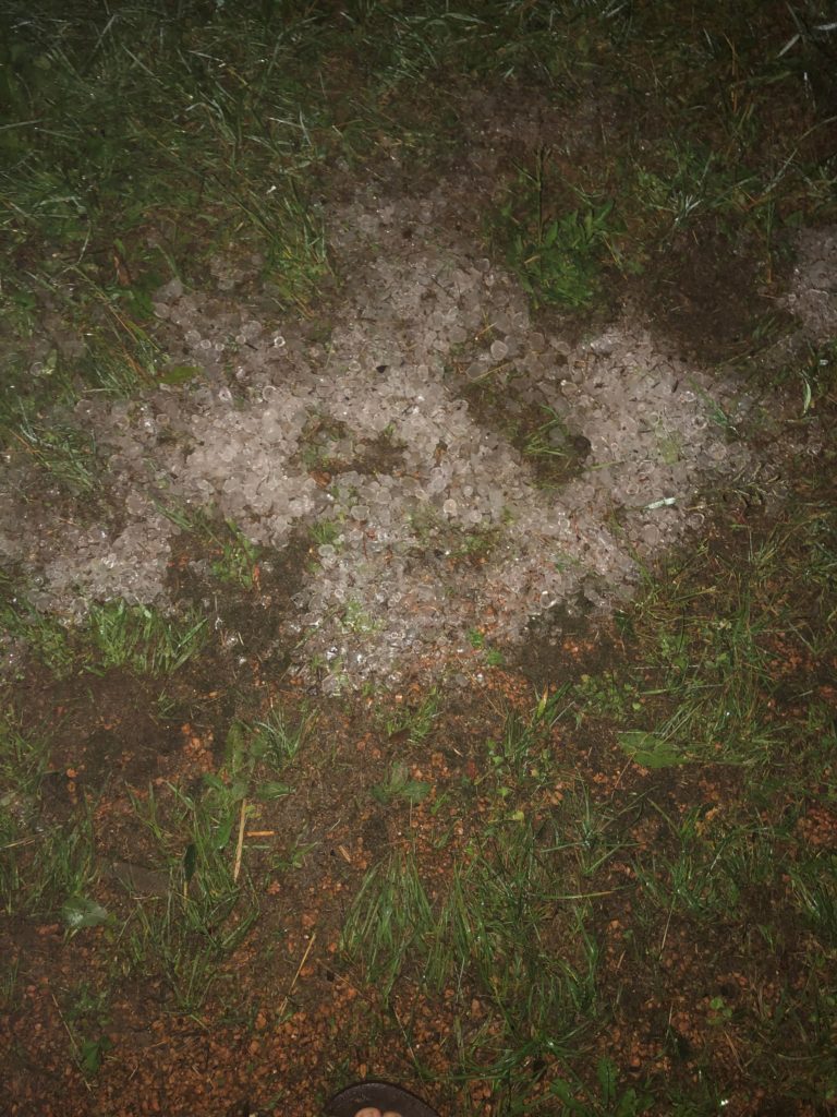 piles of hail we saw on the ground